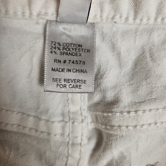 Cache Textured Stretch Jeans Cropped White Skinny Summer Capri Vacation Womens 8 - Picture 9 of 15